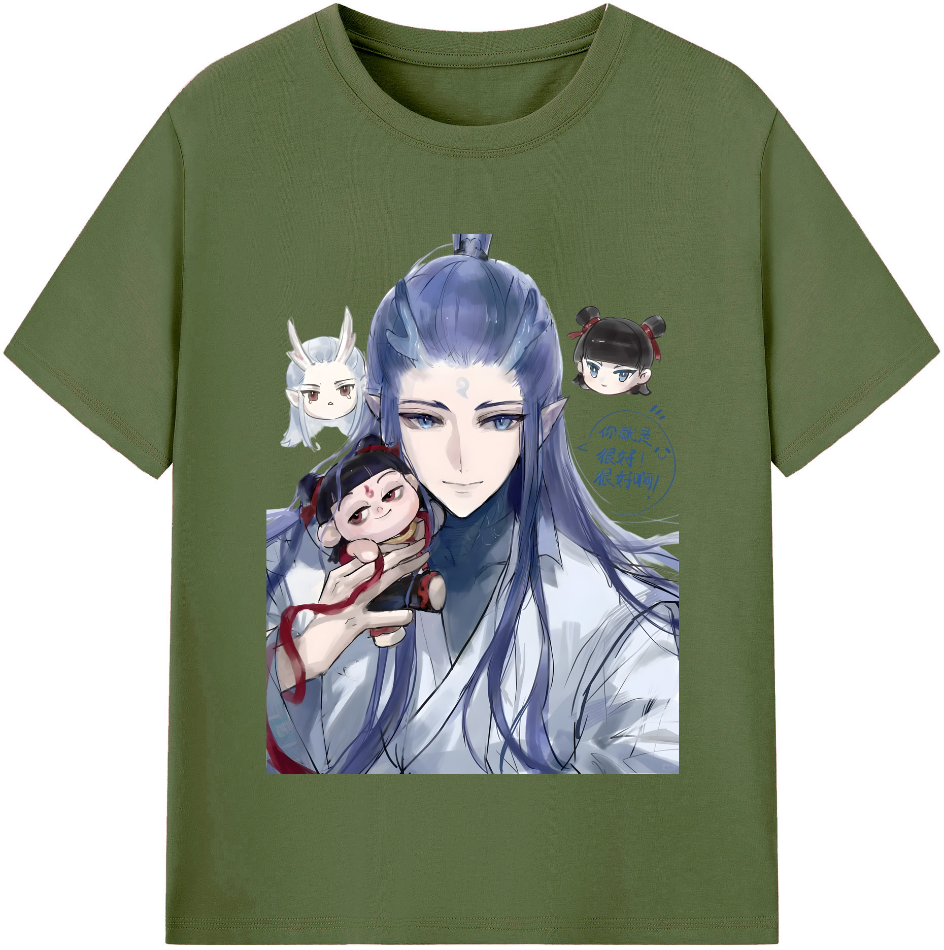 （画像用） Ne Zha 2 ナタ 魔童の大暴れ 綿100％半袖Tシャツ（フロントプリント）